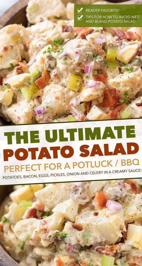 Potato Salad With Radishes, Million Dollar Potato Salad, Rustic Potato Salad, Mini Potato Salad Recipe, City Bbq Potato Salad Recipe, Potato Salad For 50 People, Russet Potato Salad, Hot Potato Salad Recipe, Candied Peppers