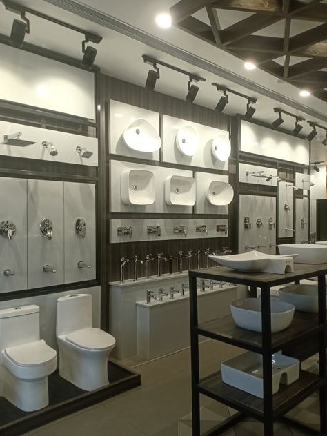 Plumbing Shop Design, Sanitary Shop Interior Design, Sanitary Ware Showroom Design, Hardware Shop Interior, Sanitary Showroom Interiors, Sanitary Showroom Display, Hardware Showroom Display, Sanitary Showroom, Interior Shop Display