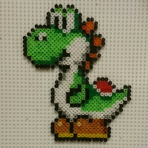 Yoshi Perler bead pattern Yoshi Beads Pattern, Perler Beads Yoshi, Pearler Bead Mario, Bowser Perler Bead Patterns, Yoshi Perler Bead Patterns, Perler Yoshi, Perler Bead Nintendo, Mario Perler Bead Patterns, Mario Perler Beads