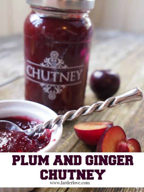 Plum Chutney Recipe, Plum Chutney Recipes, Plum Chutney, Ginger Chutney, Plum Recipes, Chutney Recipe, Ginger Recipes, Chutney Recipes, Jams & Jellies