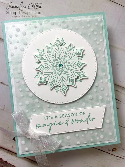 The Stamp Therapist: Three cards with the Stampin' Up! Joyful Flurry Bundle! Su Joyful Flurry Cards, Stampin Up Joyful Flurry Bundle, Snowflake Vellum Stampin Up Cards, Stampin Up Joyful Flurry Cards, Stampin Up Joyful Flurry, Christmas Whimsy, Class List, Love Label, Stitching Cards