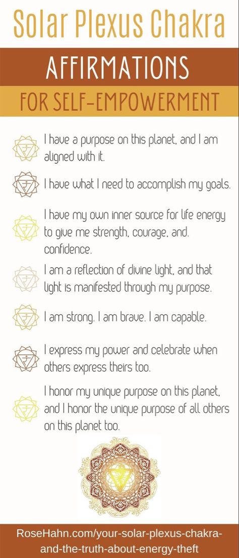 Solar Plexus Mantra, Solar Plexus Affirmations, Solar Plexus Chakra Affirmation, Empowerment Affirmations, Solar Chakra, Solar Plexus Chakra Healing, Forms Of Energy, The Solar Plexus Chakra, Sacral Chakra Healing