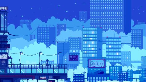 Running late by faxdoc Blue Pixel Art Background, Pixel Art Background Gif Blue, Blue Pixel Gif Banner, Pixel City Background, 8 Bit Gif Pixel Art, Pixel Aesthetic Gif, Aesthetic Pixel Art Gif, Pixel City Gif, Pixel Background Gif