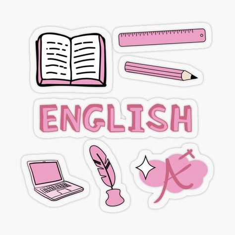 Sampul Binder, English Stickers, Ide Jurnal, English Aesthetic, School Book Covers, Penanda Buku, Science Stickers, Preppy Stickers, Redbubble Stickers