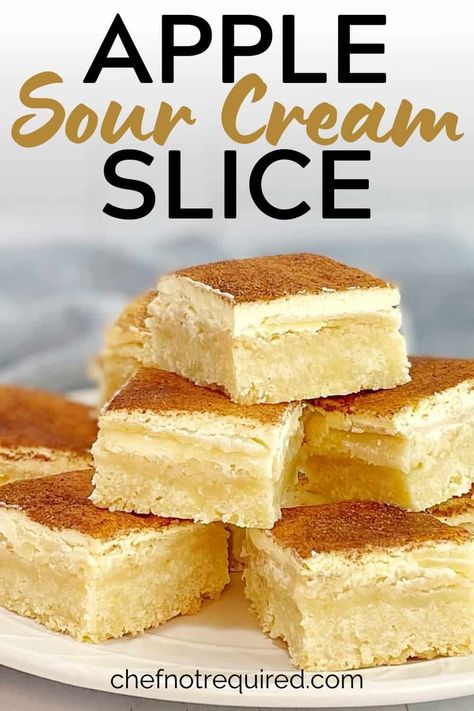 Apple Sour Cream Slice, Nutella Slice, Australian Childhood, Apple Slice Recipe, Nutella Lover, Apple Slice, Apple Cinnamon Muffins, Sour Cream Recipes, After School Snack