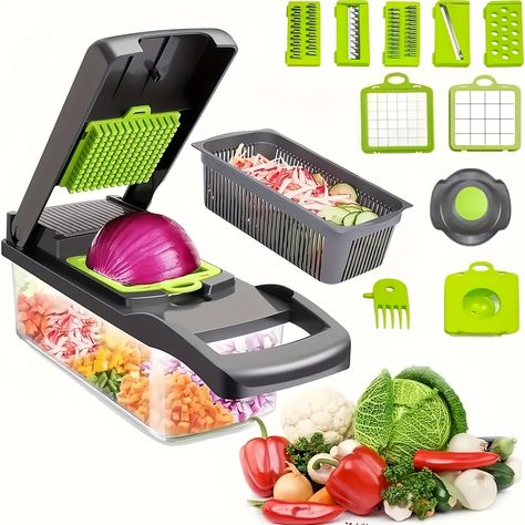 Temu：Shop like a Billionaire Slicer Dicer, Onion Chopper, Food Slicer, Mandolin Slicer, Essential Kitchen Tools, Vegetable Chopper, Vegetable Slicer, Food Chopper, Camp Kitchen