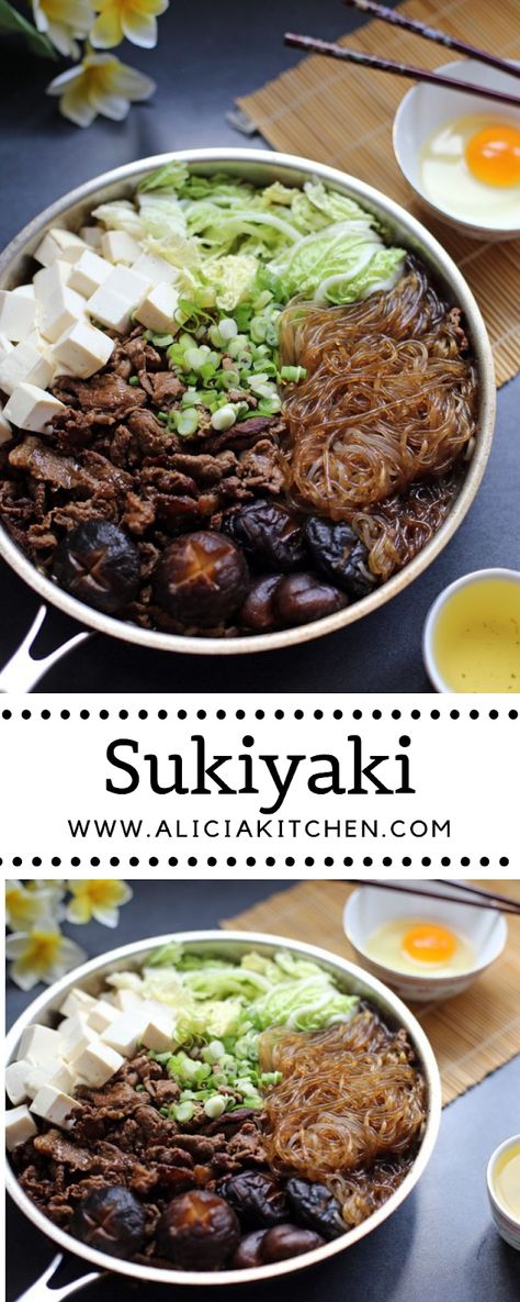 Sukiyaki - Cooking Recipes Beef Sukiyaki Recipe Japanese Food, Suki Yaki Recipe, Sukiyaki Recipe Japanese Food, Sukiyaki Broth Recipe, Sukiyaki Recipe Beef, Easy Sukiyaki Recipe, Japanese Sukiyaki Recipe, Sukiyaki Sauce, Cabbage Cooked