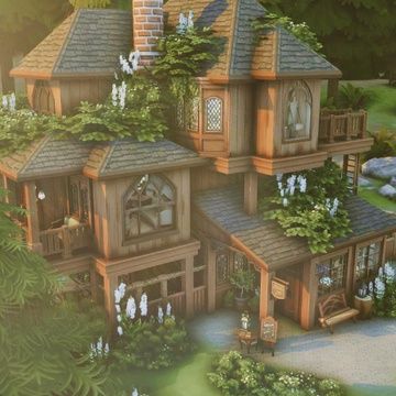 Witch's Family Home 🕯🌲 | plantsimgirl на Patreon Sims 4 Witch House, Sims 4 Build Cc, The Sims 4 Lots, Sims 4 Build Ideas, Sims 4 House Building, Sims 4 House Plans, Sims Inspiration, Sims 4 House Design, Casas The Sims 4