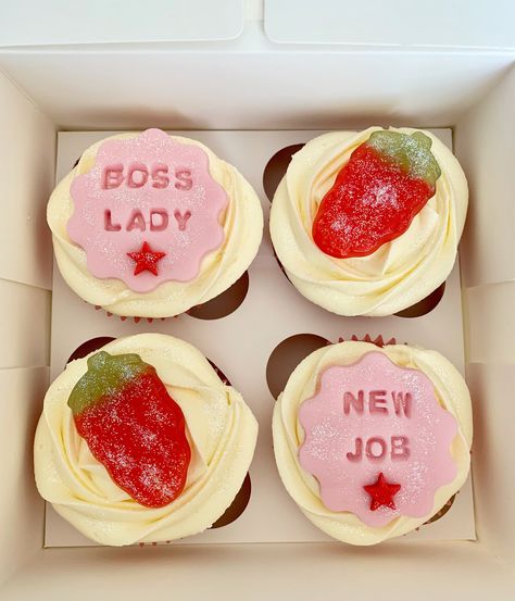 “Boss lady” and “New job” cupcakes!💗 New Job Cupcakes, Job Promotion Cake, Promotion Cake Ideas, Event Cupcakes, Promotion Cake, Cupcakes Ideas, Job Promotion, New Job, Boss Lady