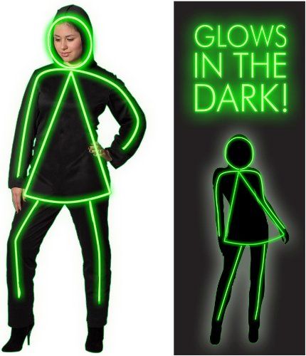 GlowGirl Adult Costume Glowstick Costume, Stick Figure Costume, Glow Costume, Dark Costumes, Glow Stick Party, Diy Glow, Dark Halloween, Up Costume, Glow Stick