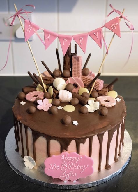 Drippy Cakes, Birthday Cake, Pasta, Cake, Birthday, Pink