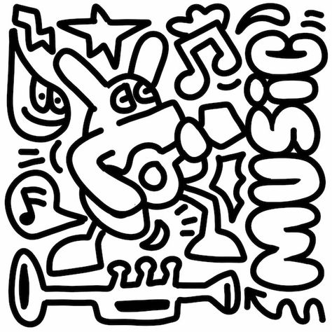 Graffiti Art Drawings, Cute Comic, Music Doodle, Sharpie Drawings, Magazine Layout Inspiration, Fashion Illustration Tutorial, Comic Characters, Doodle Style, Doodle Art Designs