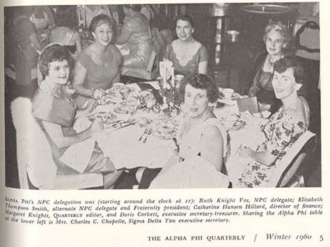 Alpha Phi's NPC Delegates attend the 36th National Panhellenic Conference hosted in Boca Raton in 1959. National Panhellenic Conference, Vintage Sorority, Sorority Pictures, Alpha Phi, Bid Day, Sorority