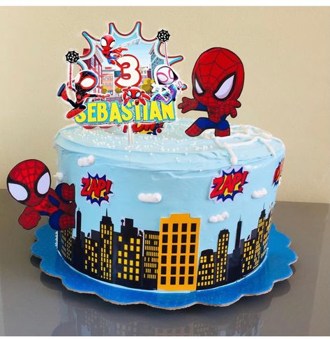 Spiderman Birthday Party Decorations, Friends Birthday Cake, Spiderman Birthday Cake, Marvel Birthday Party, Spiderman Birthday Party, Friends Cake, Mens Birthday Party, Spiderman Cake, Birthday Cakes For Men