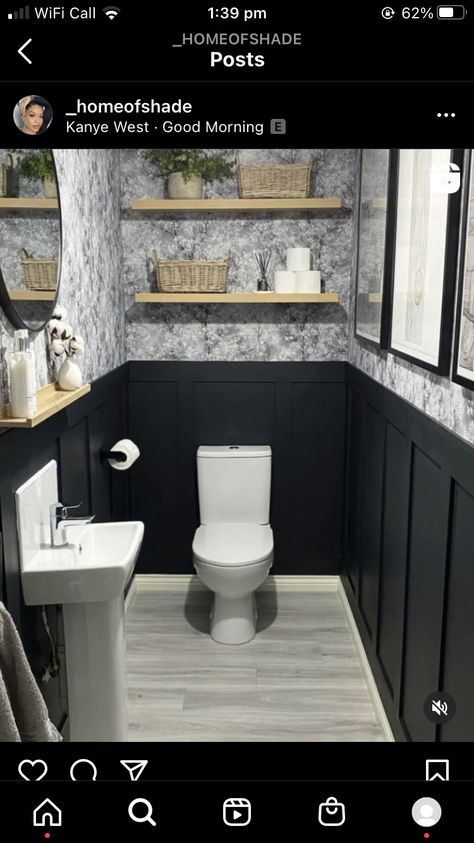 Cloakroom Ideas, Downstairs Wc, Small Downstairs Toilet, Toilet Ideas, Cloakroom Toilet, Toilet Room Decor, Small Toilet Room, Narrow Bathroom, House Remodeling