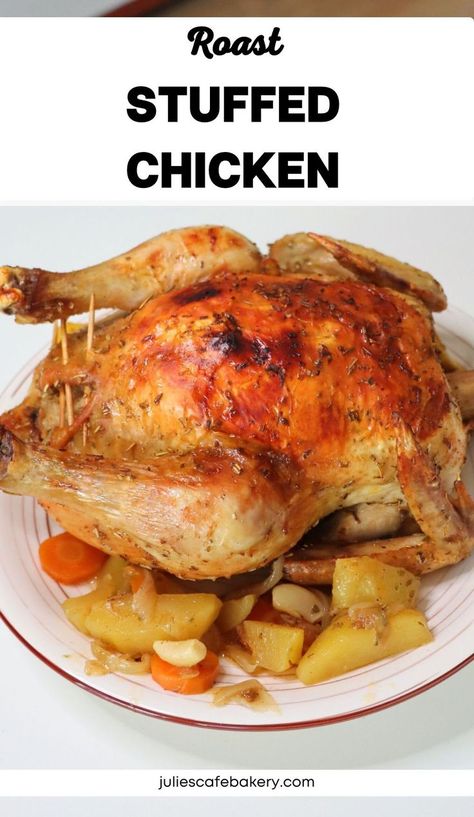 roasted whole chicken stuffed with bacon Baked Stuffed Whole Chicken, Roasted Stuffed Chicken Whole, Whole Stuffed Chicken, Roasted Stuffed Chicken, Stuffed Roasted Chicken, Chicken With Stuffing, Roasting Chicken, Whole Chicken Recipes, No Going Back