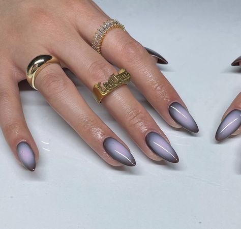 Dark Pointy Nails, Pink Aura Nails, Classy Almond Nails, Kylie Nails, Aura Nails, Pink Chrome Nails, Airbrush Nails, Nails Now, Simple Acrylic Nails