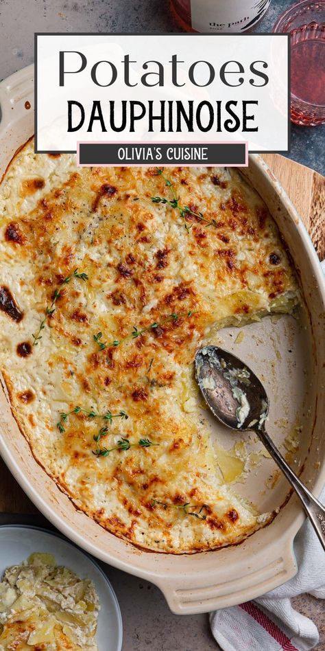 Pommes Dauphinoise, Unique Potato Recipes, French Side Dishes, French Cuisine Recipes, Potato Gratin Recipe, Potatoes Dauphinoise, Easy French Recipes, French Potatoes, Gratin Dish