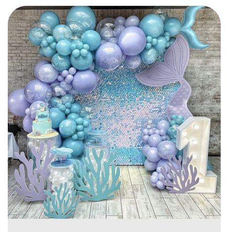 Ariel Birthday Party, Onederful Birthday, Mermaid Birthday Decorations, Mermaid Balloons, Ocean Birthday Party, Baby Shower Garland, Mermaid Birthday Party Decorations, Mermaid Theme Birthday Party, Ariel Birthday