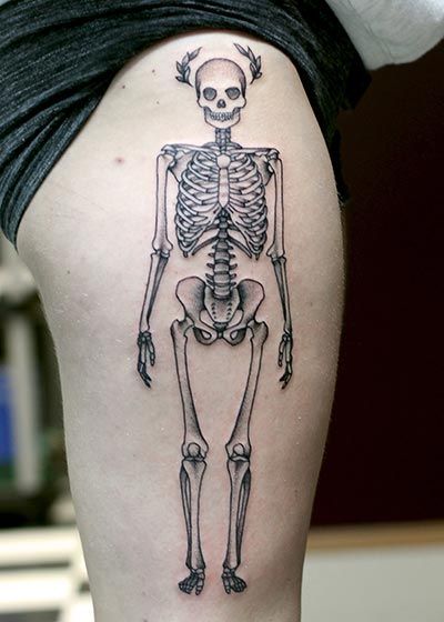 Standing Skeleton Tattoo, Skeleton Tattoo, Skeleton Tattoos, Getting A Tattoo, Minimalist Tattoos, Up Tattoos, Tat Ideas, Skin Art, Tattoo Inspo