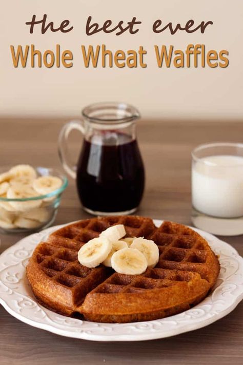 The Best Whole Wheat Waffles Ever Wheat Waffles, Whole Wheat Waffles, Waffle Breakfast, Waffles Breakfast, Waffle Iron Recipes, Waffles Recipe, Waffle Recipe, Flax Egg, Banana Milk