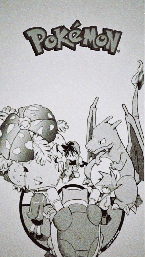 Pokemon Manga Wallpaper, Pokemon Manga Art, Pokemon Manga Aesthetic, Vintage Pokemon Wallpaper, Gba Sp Wallpaper Pokemon, Pokemon Manga Panels, Retro Pokemon Wallpaper, Pokemon Black And White Wallpaper, Black And White Pokemon Art