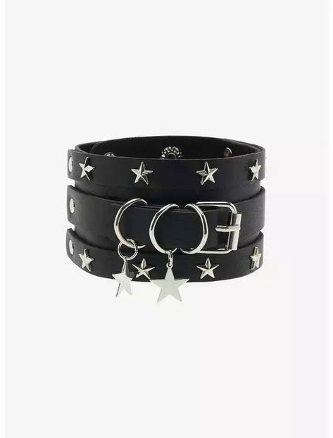 Social Collision Star Stud Bracelet Cuff, Social Collision, Gothic Adjustable Studs Bracelet, Adjustable Gothic Bracelet With Studs, Gothic Adjustable Bracelet With Studs, Social Collision Clothes, Punk Black Bracelets With Studs, Howl's Moving Castle Calcifer, Freddy Plush, Invader Zim Characters