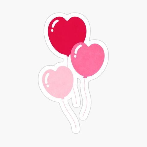 Serba Pink, Bullet Journal On Ipad, Pink Heart Balloons, Cute Heart Drawings, Red Couple, Balloon Stickers, Boyfriend Scrapbook, Ipad Stickers, Pink Stickers