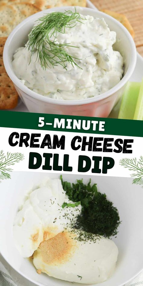 Cool, creamy, and refreshing, this easy dill dip is packed with flavor and pairs perfectly with veggies, chips, or crackers for dipping. Great for game day, holidays, parties, or as a tasty snack or appetizer any time. Easy Dill Dip, Dill Dip Recipe, Sour Cream Dip Recipes, Dill Dip Recipes, Gluten Free Recipes Appetizers, Cream Cheese Recipes Dip, Dip Recipes Appetizers, Sour Cream Dip, Dill Dip