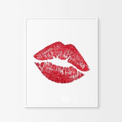 Red Lip Quotes, Kiss Tattoo On Neck, Red Lips Tattoo, Lip Print Tattoos, Red Glitter Lips, Lips Printable, Kiss Artwork, Best Cover Up Tattoos, Kiss Tattoos