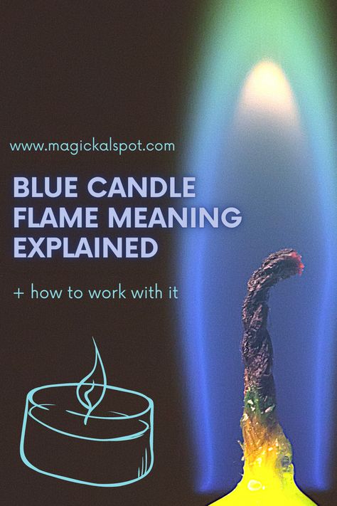 Blue Candle Magic, Blue Flame Candle, Blue Candle Meaning, Candles Flame Meaning, Witches Grimoire, Cleansing Spells, Flames Meaning, Meaning Of Blue, Candle Meaning