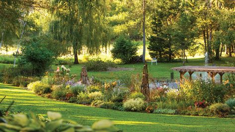 A Woodland Gardener Creates a 3-Acre Wonderland Acre Backyard Ideas, Potting Sheds Exterior, Acre Garden, Midwest Home, Renovation Exterior, Sun Garden, Porch And Balcony, Garden Pond, Home Magazine