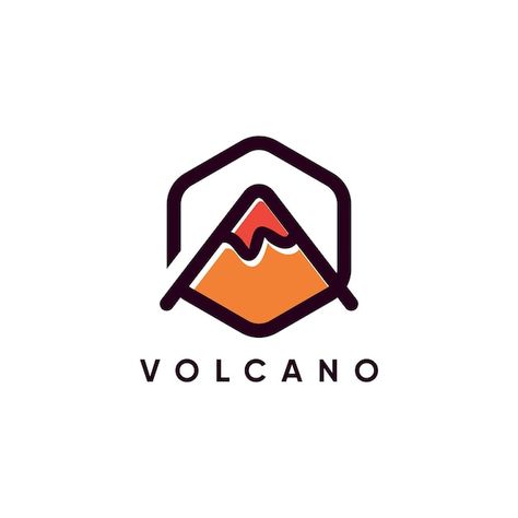 Volcano Logo, About Volcano, Erupting Volcano, Motion Logo, Mountain Logos, Mini Drawings, 로고 디자인, Design Vector, Logo Design Inspiration