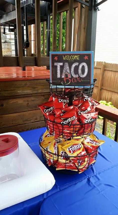 Walking Taco Bar Tacobar Party, Nachos Bar, Graduation Banquet, Walking Taco Bar, Taco Bar Party, Walking Taco, Graduation Food, Nacho Bar, Graduation Printables