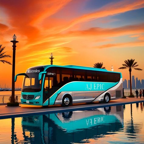 Premium Bus Rental Services in Dubai www.ajepic.com Van Painting, Service Bus, Car Sketch, Buses, In Dubai, Dubai, Sketch, Van, Quick Saves