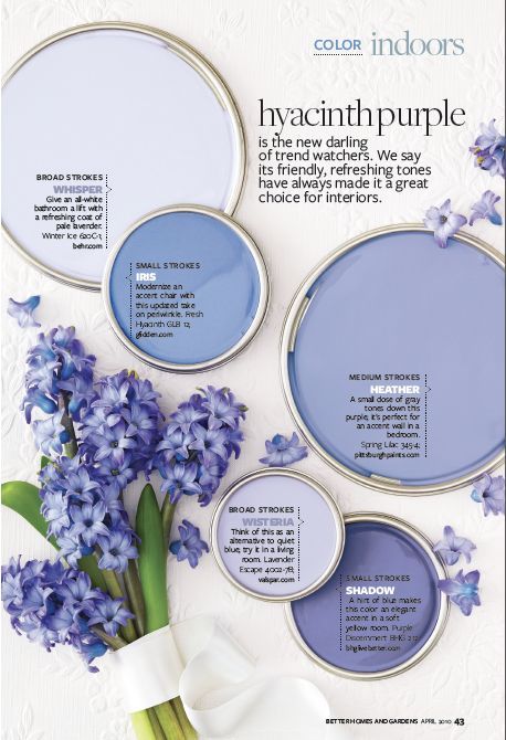 Blue And Lavender Living Room, Hyacinth Color Palette, Lavender Blue Bedroom, Periwinkle Walls Bedroom, Blue Purple Wall Paint, Periwinkle Bathroom Ideas, Purple Room Color Scheme, Blue Purple Paint Color, Lavender Blue Paint