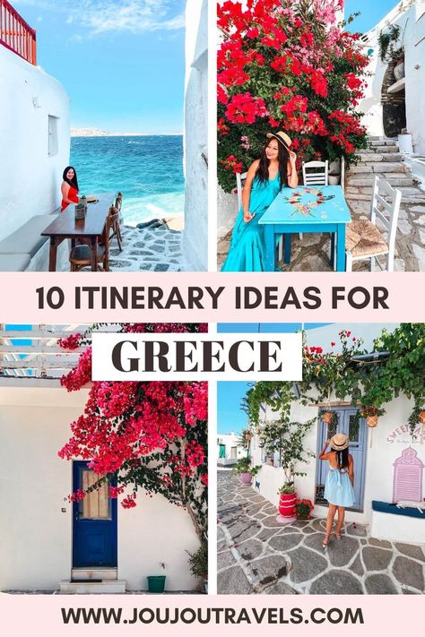 The Best Ever 5 Days in Greece Itinerary - jou jou travels Greece Girl, Islands In Greece, 1 Day Trip, Greece Itinerary, Vacation Itinerary, Greece Islands, Perfect Itinerary, European Vacation, Visiting Greece