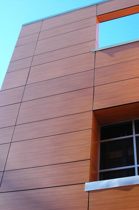 Wood Cladding Exterior, Aluminum Composite Panel, Exterior Wall Cladding, Wood Facade, Exterior Tiles, Small Space Interior Design, House Cladding, Facade Cladding, Home Exterior Makeover