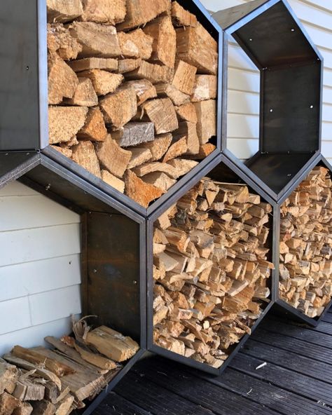 With winter closing in our hex wood stacks have been in hot demand. Organise your firewood area and add a touch of class to your property with Incision👌 https://www.incision.co.nz/product/hex-wood-stack/ Corten Fire Pit, Stack Wood Ideas, Firewood Storage Indoor, Firewood Storage Outdoor, Wood Stack, Stacking Wood, Decorative Metal Screen, Firewood Shed, Outdoor Space Design