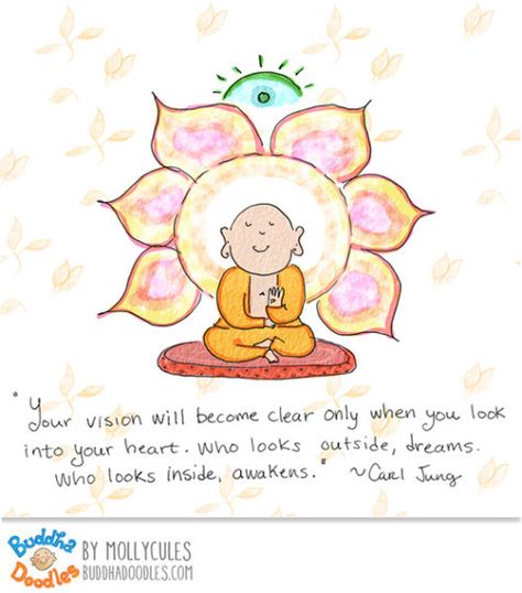 Vision Illustration, Buddah Doodles, Buddha Doodle, Tiny Buddha, Little Buddha, Buddha Zen, Buddhist Quotes, Buddha Quotes, Carl Jung