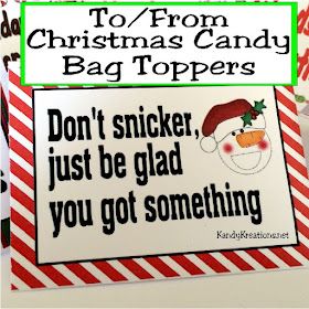 Christmas Candy Wrappers, Candy Bag Toppers, Christmas Candy Bag, Treat Toppers, Frugal Mom, Free Candy, Bag Toppers, Mom Diy, Free Christmas Printables