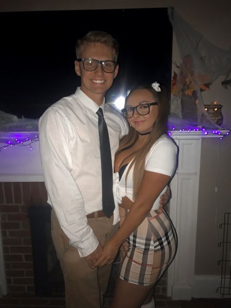 Teacher And Nerd Couple Costume, Nerd Couple Halloween Costumes, Teacher Outfits Halloween, Nerd Halloween Costumes, Halloween Costumes Glasses, Nerd Costumes, Geek Costume, Nerd Costume, Teacher Halloween Costumes