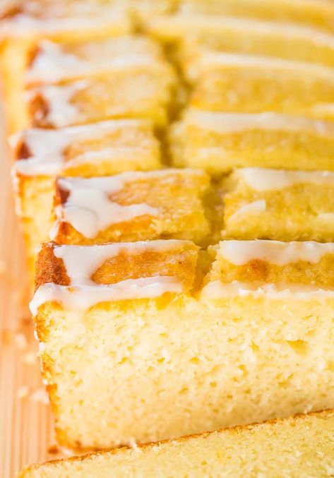 Copycat Starbucks Lemon Loaf (+ Lemon Glaze) - Averie Cooks Best Lemon Loaf, Copycat Starbucks Lemon Loaf, Starbucks Protein, Starbucks Lemon Loaf, Lemon Loaf Recipe, Starbucks Lemon, Lemon Pound Cake Recipe, Averie Cooks, Copycat Starbucks