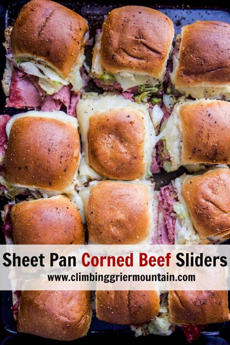 Gorgonzola Butter, Corned Beef Sliders, Corned Beef Sandwich, Corn Beef, Sauteed Cabbage, Beef Sliders, Burnt Ends, Cold Sandwiches, Corned Beef Recipes