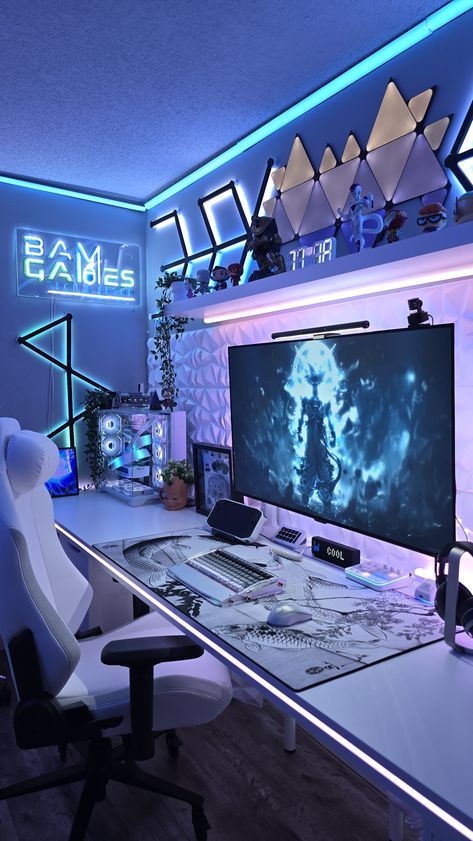 Hi Friends Some Surprise able Thing is waiting for you click on the given below link Setups Gaming, Xbox Room, Gaming Computer Room, Tv Set Up, Room Gaming, Small Game Rooms, Best Gaming Setup, Setup Gamer, Computer Gaming Room