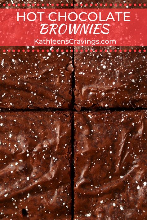 Brownies Without Cocoa Powder, Hot Chocolate Brownies Recipe, Quick Brownie Recipe, Hot Chocolate Desserts, Hot Chocolate Brownies, Brownie Mix Recipes, Cocoa Powder Brownies, Hot Cocoa Mix Recipe, Cocoa Powder Recipes