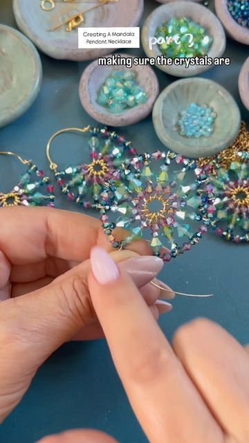 𝘋𝘦𝘯𝘪𝘴𝘦 𝘠𝘦𝘻𝘣𝘢𝘬 𝘔𝘰𝘰𝘳𝘦 on Instagram: "Trendy DIY Jewelry Making Tips - Beading Tutorial - Handmade Jewelry Trends - Learn how to create wire Mandala Preciosa crystal pendant necklace part 3 @johnbeadcorp   Follow, like, and leave a comment. It helps me to continue make DIY jewelry making tutorials for our crafting community.   Visit my Y.T.- Denise Yezbak Moore for more DIY Jewelry making videos, tutorials, tips, and handmade tricks to help you get started with your handmade jewelry business. Learn to make unique jewelry and start your own jewelry making business. From boho to bling, I’ve got you covered! Follow on me on Instagram for daily beading inspiration.  Each piece of my handmade jewelry is crafted with the highest attention to detail and is one-of-a-kind. I specializ Handmade Jewelry Tutorials Step By Step, Diy Charm Necklace Ideas, Necklace Ideas Handmade, Handmade Jewelry Trends, Wire Mandala, Trendy Diy Jewelry, Jewelry Making Videos, Handmade Jewelry Business, Diy Jewelry Making Tutorials