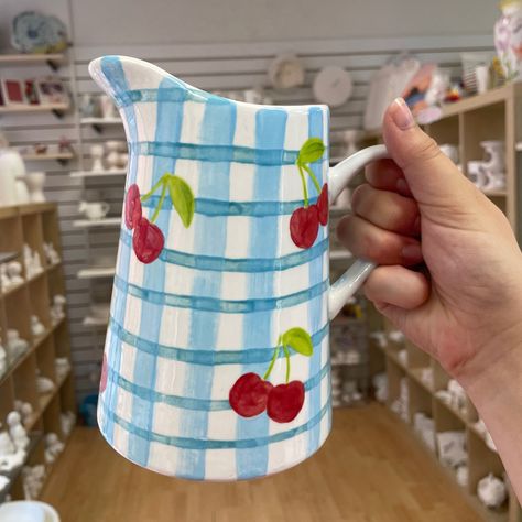 This lovely piece was created in our Get Fruity themed Workshop! Comment what themes you would like to see in the future! #potterypainting #fruit #fruitpottery #getfruity #pyop #potterypaintingstudio #paintyourownpottery #stneots #cambs #cambridgeshire #creativeactivities #huntingdonshire #thingstodocambs #creativethingstodo #creativedaysout Pottery Painting Teapot, Jug Painting Ideas, Fruit Pottery Painting, Ceramic Pattern, Plate Painting, Painting Pottery, Ceramic Store, Diy Pottery Painting, Box Creative