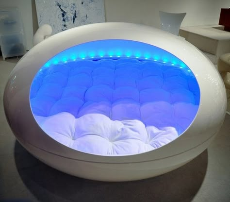 Tranquility Pod: Bed That Massages You To Sleep - IPPINKA Pod Bed, Pokemon Room, Beauty Therapy Room, Sleeping Pods, Pod Chair, Meditation Room Decor, Whimsical Furniture, Ball Chair, Relaxation Room