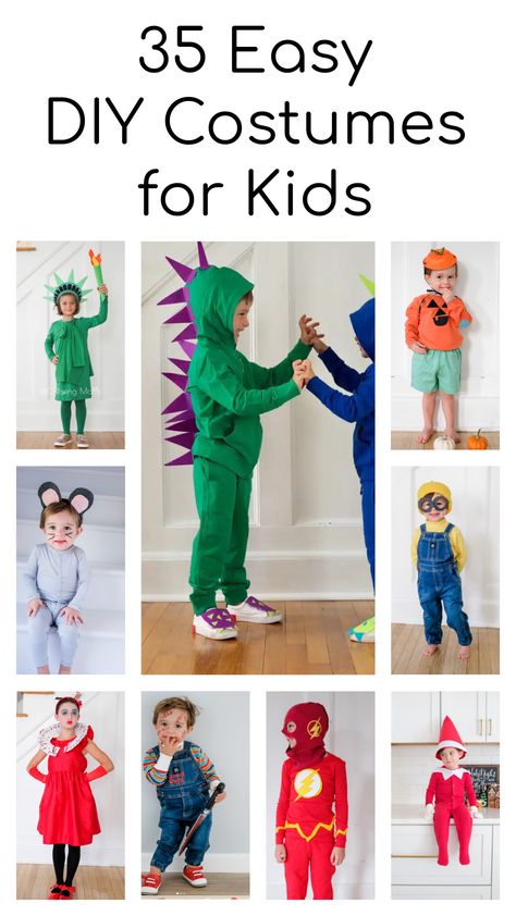 The best DIY costumes for babies, toddlers and kids. Find 35 EASY DIY Costumes Handmade Costumes For Kids, Little Boy Halloween Costumes Diy, Diy Superhero Costume For Kids, Preschool Boy Halloween Costumes, Diy Super Hero Costumes For Kids, Homemade Toddler Halloween Costumes, Diy Toddler Boy Costume, Last Minute Toddler Costume, Easy Kids Costumes Diy